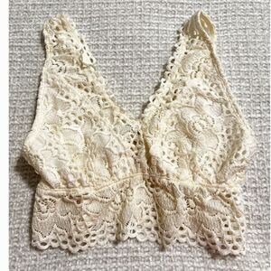 Altar’d State Lace Bralette M Ivory Crochet Boho Festival Layering Y2K Romantic